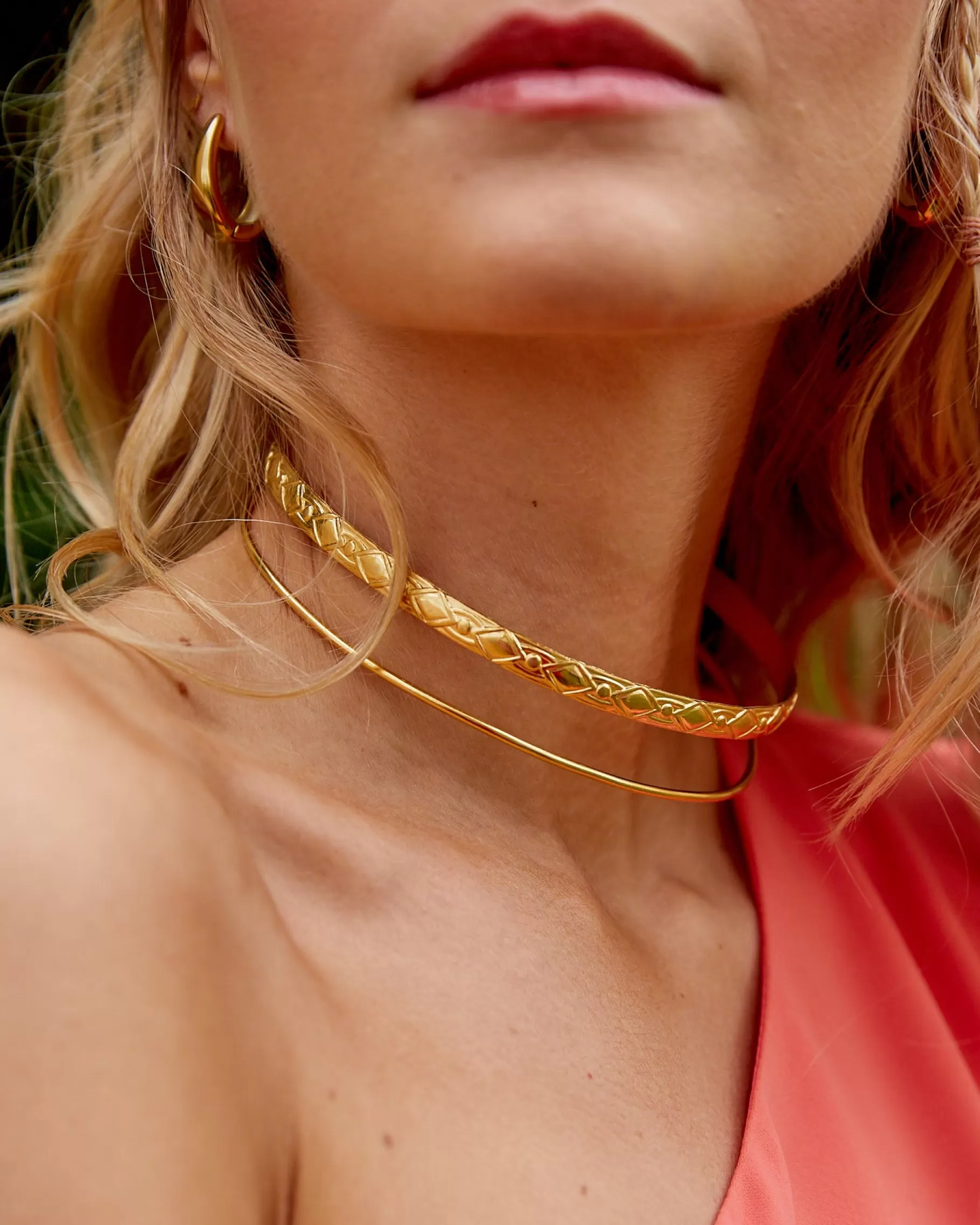 Lady Pipa Jewelry | Engraved Double-Hoop Choker By Olivia & Cloe